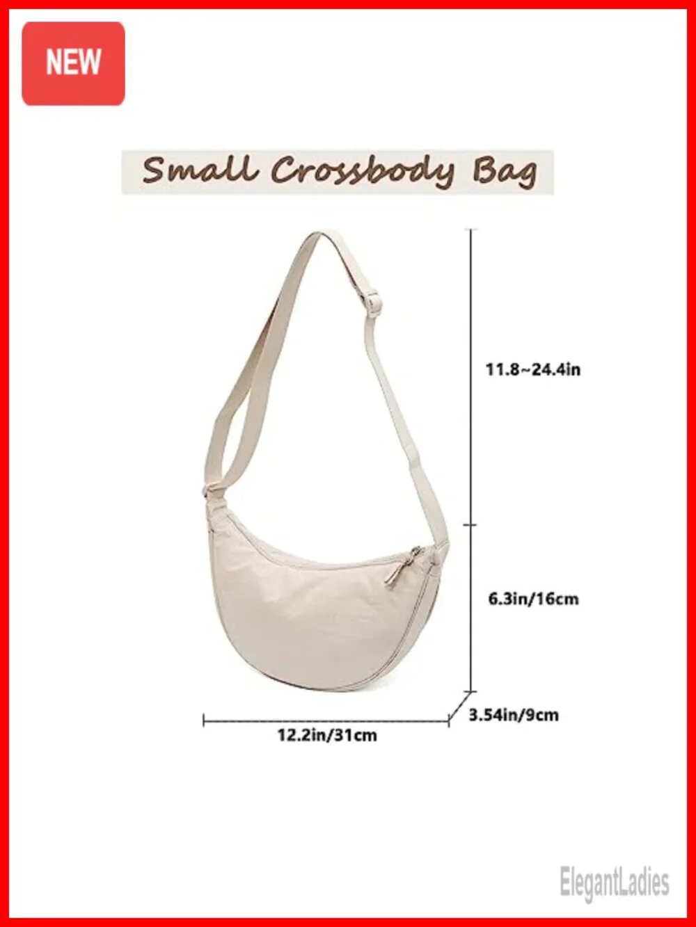Women's Nylon Crossbody Hobo Sling Bag Lightweight Shoulder Purse
